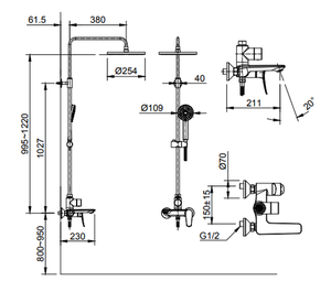 Sen tắm cây INAX BFV-515S nóng lạnh