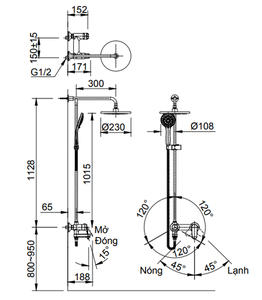 Sen tắm cây INAX BFV-915S nóng lạnh