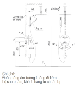 Sen tắm INAX BFV-71SEC âm tường nóng lạnh