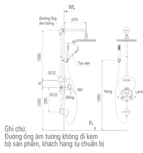 Sen tắm INAX BFV-71SEW âm tường nóng lạnh