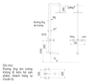 Sen tắm INAX BFV-81SEC âm tường nóng lạnh