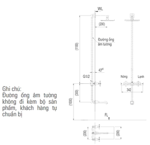 Sen tắm INAX BFV-81SEW âm tường nóng lạnh