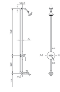 Vòi sen tắm vách kính âm tường INAX BFV-28S