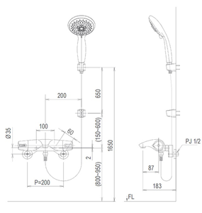 Sen tắm nhiệt độ INAX BFV-5103T-3C