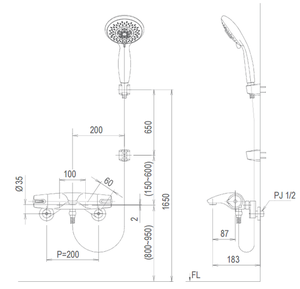 Sen tắm nhiệt đô INAX BFV-5103T-5C 