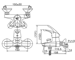  Sen tắm INAX BFV-103S nóng lạnh