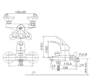 Bộ sen tắm INAX BFV-203S nóng lạnh