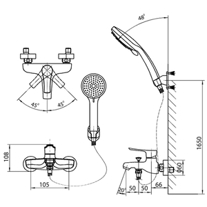 Bộ sen tắm Inax BFV-313S nóng lạnh