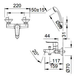 Bộ sen tắm nóng lạnh INAX BFV-2013S nóng lạnh