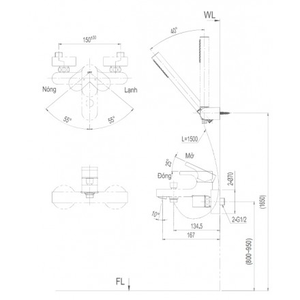 Bộ sen tắm INAX BFV-6003S nóng lạnh