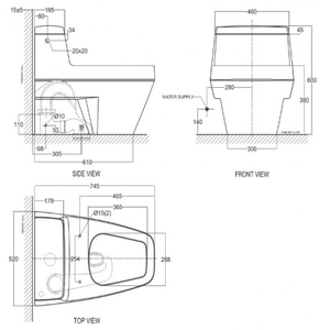Bồn cầu 1 khối American Standard 2030-WT nắp đóng êm