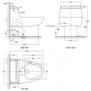 Bồn cầu 1 khối  American Standard 2050-WT