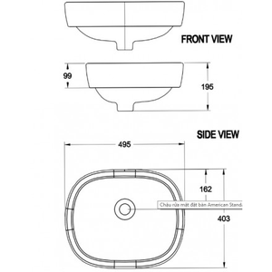 Chậu lavabo American standard 0950-WT đặt bàn