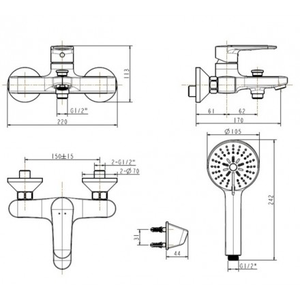 Bộ sen tắm American Standard WF-B211 nóng lạnh