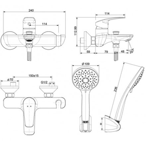 Bộ sen tắm American Standard WF-0911 nóng lạnh