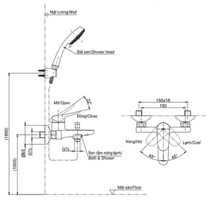 Sen tắm TOTO nóng lạnh TBS04302V/TBW01010A