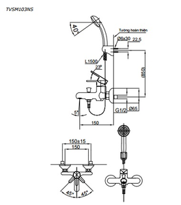 Sen tắm TOTO nóng lạnh TVSM103NSS