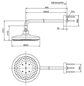 Bát sen TOTO TBW01003A gắn tường