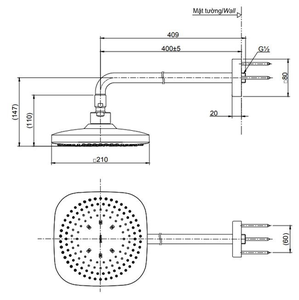 Bát sen TOTO TBW02003A gắn tường