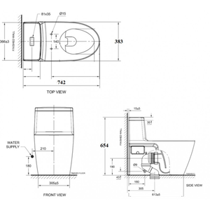 Bồn cầu 1 khối American Standard VF-1808 nắp đóng êm