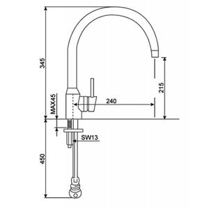 Vòi bếp American Standard WF-5608 nóng lạnh gắn chậu 