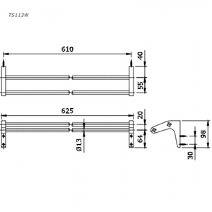 Thanh vắt khăn TOTO TS113W