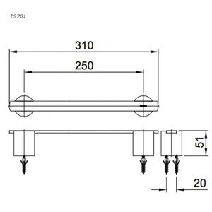 Thanh vắt khăn TOTO TS701