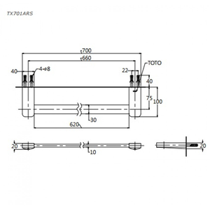 Thanh vắt khăn TOTO TX701ARS