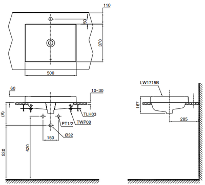 Chậu lavabo TOTO L1715 đặt bàn