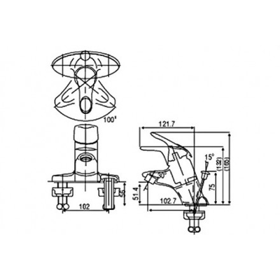  Vòi chậu lavabo INAX LFV-201S nóng lạnh 3 lỗ