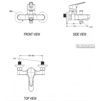 Bộ sen tắm American Standard WF-1411 nóng lạnh