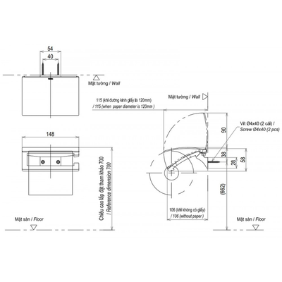 Lô giấy vệ sinh TOTO YH903V