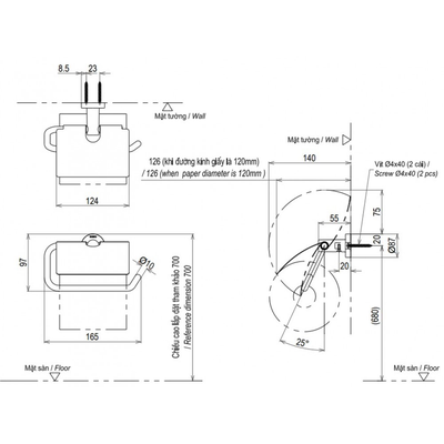 Lô giấy vệ sinh TOTO YH406RV