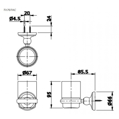 Lô đựng bàn chải TOTO TX707AC