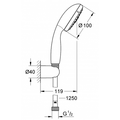 Bộ tay + gác + dây sen tắm Grohe 27799000