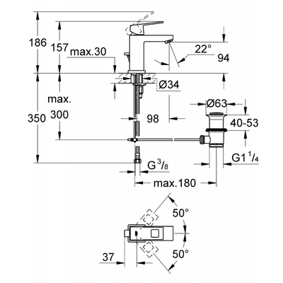 Vòi chậu Grohe 23127000 nóng lạnh