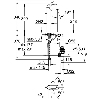 Vòi chậu Grohe 32860000 nóng lạnh