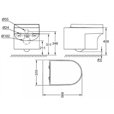 Bồn cầu treo tường Grohe 39296000 Eurocosmo