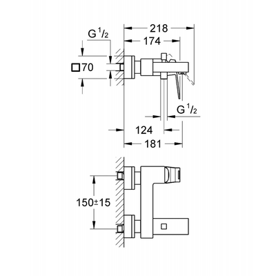 Bộ trộn nổi Eurocube Grohe 23140000 nóng lạnh