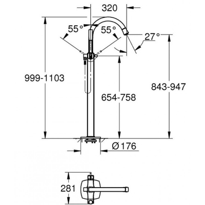 Vòi bồn tắm Grohe 23318IG0 đặt sàn Grandera