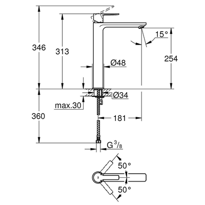 Vòi chậu Grohe 23405001 Lineare New nóng lạnh