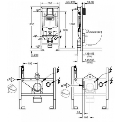 Két nước âm tường Grohe 39112001