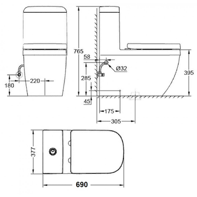 Bồn cầu 1 khối Grohe 39119001 Eurosmart