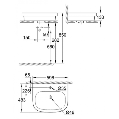 Chậu lavabo Grohe 39198000 bán âm