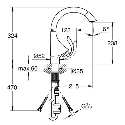 Vòi bếp Grohe 33786000 K4 nóng lạnh