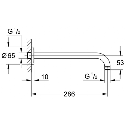 Thanh treo sen Grohe 28576000 gắn tường vuông