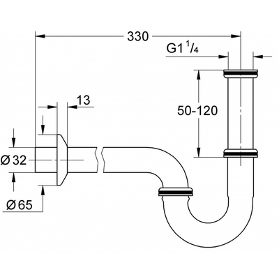 Co P thoát nước lavabo Grohe 28961000