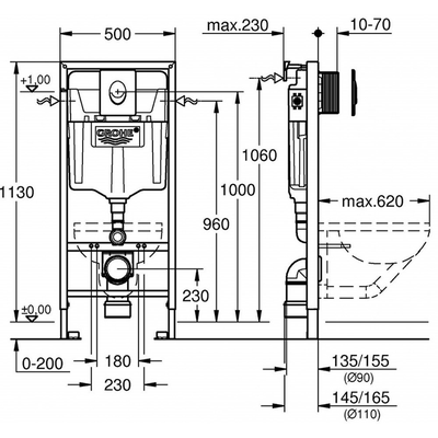 Két nước Grohe 38722001 âm tường