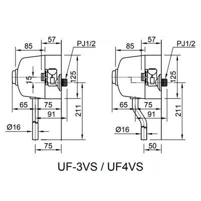 Van xả bồn tiểu INAX UF-3VS thẳng kiểu xả nhấn