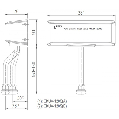 Van xả INAX OKUV-120S(A/B) cảm ứng dùng pin